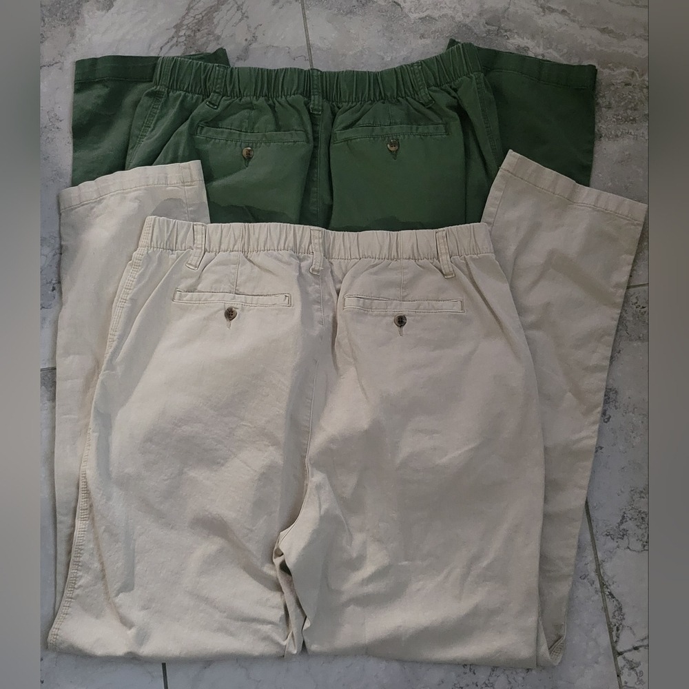 Old Navy High Rise OG Chino Pants Sz Large Tall-Lot Of 2 Pairs!